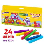 Пластилин классический ЮНЛАНДИЯ "ЮНЛАНДИК-АРХИТЕКТОР", 24 цвета, 480 г, ВЫСШЕЕ КАЧЕСТВО, 105031