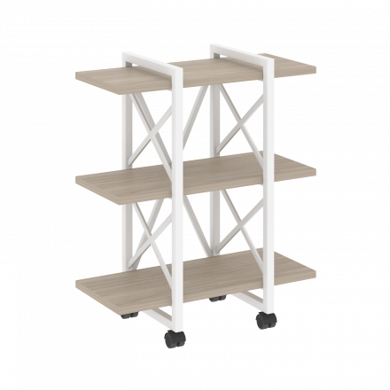 Loft Стеллаж на колесных опорах-3 полки VR.L-MST.K-3.4V Дуб аттик/Белый металл 800*400*968