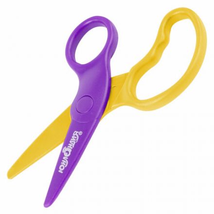 Ножницы ЮНЛАНДИЯ "ЁЖИК", 127 мм, безопасные пластиковые лезвия, эргономичные ручки, ассорти, 236982
