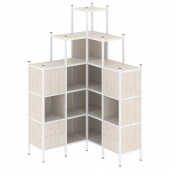 Loft Угловой внутренний стеллаж наборный VR.L-45 Денвер светлый/Белый металл 1278*1278*2280