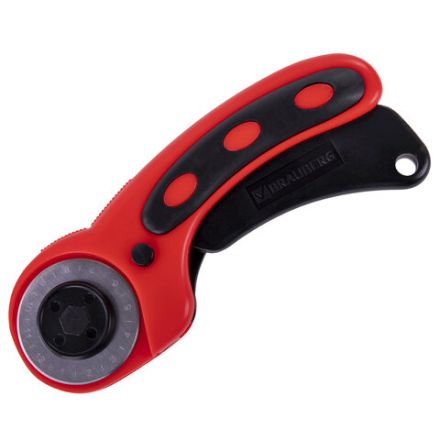 Нож раскройный роликовый 45 мм BRAUBERG PROFESSIONAL, круглое лезвие, резиновые вставки, 238087 Нож раскройный роликовый 45 мм BRAUBERG PROFESSIONAL, круглое лезвие, резиновые вставки, 238087