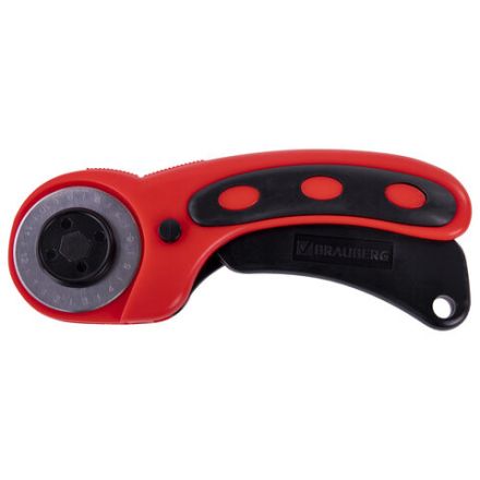 Нож раскройный роликовый 45 мм BRAUBERG PROFESSIONAL, круглое лезвие, резиновые вставки, 238087 Нож раскройный роликовый 45 мм BRAUBERG PROFESSIONAL, круглое лезвие, резиновые вставки, 238087