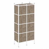 Loft Прямой стеллаж наборный VR.L-04 Тиквуд тёмный/Белый металл 862*446*1869 Loft Прямой стеллаж наборный VR.L-04 Тиквуд тёмный/Белый металл 862*446*1869