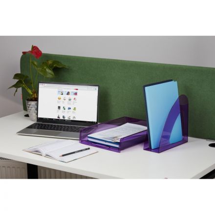 Лоток для бумаг Attache Bright Colours решетчатый прозрачный фиолетовый Лоток для бумаг Attache Bright Colours решетчатый прозрачный фиолетовый