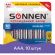Батарейки КОМПЛЕКТ 10 шт, SONNEN Alkaline, AAA (LR03, 24А), алкалиновые, мизинчиковые, в коробке, 451089