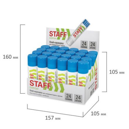 Клей-карандаш STAFF "EVERYDAY", 24 г, 226617