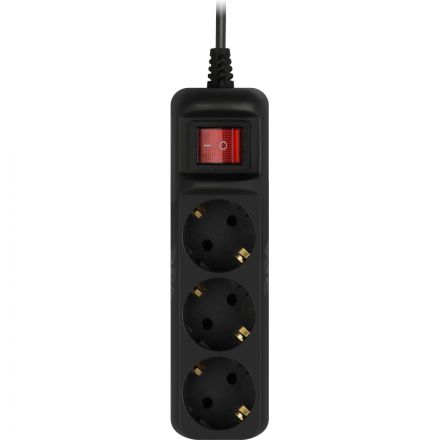 Удлинитель ЭРА UX-3es-3m-B (3р/3м/10А/с заземл/с выкл/3x0,75мм2, черный)