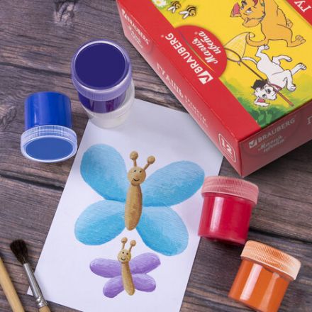 Гуашь BRAUBERG "МАГИЯ ЦВЕТА", 12 цветов по 20 мл, 190557 Гуашь BRAUBERG "МАГИЯ ЦВЕТА", 12 цветов по 20 мл, 190557