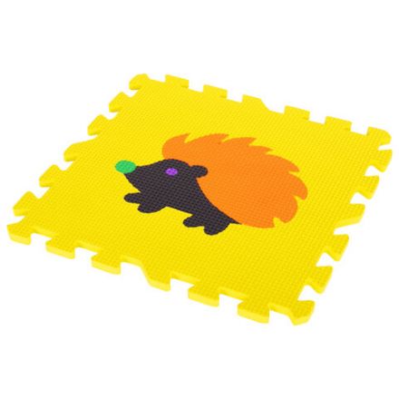Коврик-пазл напольный 0,9х0,9 м мягкий "Зверушки", 9 частей 30х30 см, толщина 1 см, ЮНЛАНДИЯ, 664666
