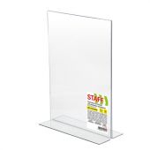 Подставка настольная для рекламных материалов МАЛОГО ФОРМАТА (150х210 мм), А5, двусторонняя, вертикальная, STAFF, 291398