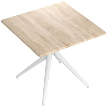 Стол обеденный Sheffilton SHT-TU30/TT80/80 МДФ(бел/дуб сонома свет)(273300)