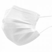 Маски одноразовые медицинские КОМПЛЕКТ 50 шт., 3-х слойные, белые, фильтр СМС, упаковка полиэтиленовая