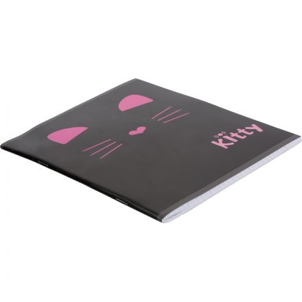 Тетрадь общая А5 48л №1School Kitty черн,клет,скреп, ВД-лак