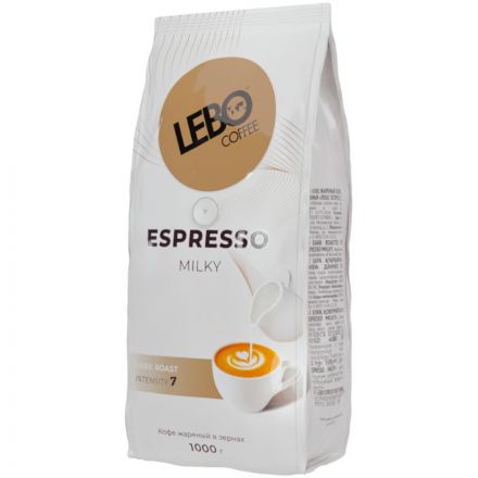 Кофе Lebo Espresso Milky в зернах темн. обжар., 1кг Кофе Lebo Espresso Milky в зернах темн. обжар., 1кг