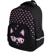 Рюкзак BRAUBERG SOFT, 2 отделения, 3 кармана, "Cool cat", СВЕТЯЩИЙСЯ, 40х31х15 см, 273118