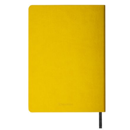 Блокнот БОЛЬШОЙ ФОРМАТ (180х250 мм) B5, BRAUBERG "Metropolis Mix", под кожу, 80 л., клетка, желтый, 113311