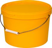 Ведро 11л круглое желтое с желтой крышкой с ручкой металл