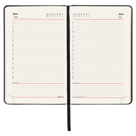 Ежедневник недатированный А5, 138х213 мм, BRAUBERG "Iguana" под кожу, 160 л., черный, 125089