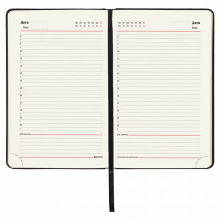 Ежедневник недатированный А5, 138х213 мм, BRAUBERG "Iguana" под кожу, 160 л., черный, 125089