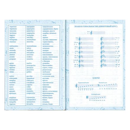 Дневник для музыкальной школы 140х210 мм, 48 л., твердый, BRAUBERG, выборочный лак, справочный материал, "На повторе", 104976