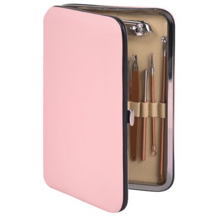 Универсальный набор для маникюра и педикюра 18 в 1 в футляре, STANDARD, розовый, WBZ (ВБЗ), 609488