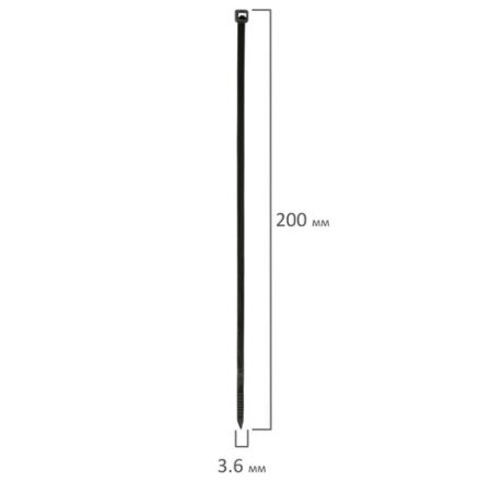 Стяжка (хомут) нейлоновая сверхпрочная POWER LOCK, 3,6х200 мм, КОМПЛЕКТ 100 шт., черная, SONNEN, 607916 Стяжка (хомут) нейлоновая сверхпрочная POWER LOCK, 3,6х200 мм, КОМПЛЕКТ 100 шт., черная, SONNEN, 607916