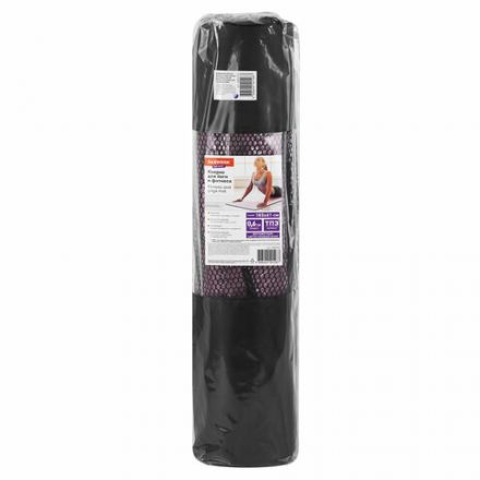 Коврик для йоги и фитнеса спортивный двухцветный, ТПЭ, 183x61x0,6 см, светло-розовый/синий, DASWERK (ДАСВЕРК), 680032