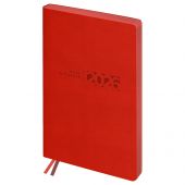 Ежедневник датированный 2026г., А6+, 176л., мягкий переплет, кожзам, BG "Waltz. Scarlet red", красный, цветной срез