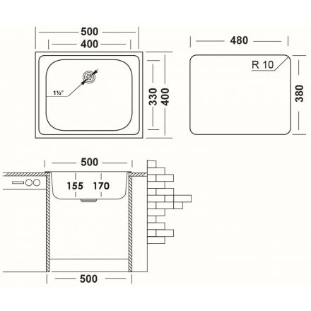 Мойка врезная Юкинокс Классика CLM500.400---5C -C