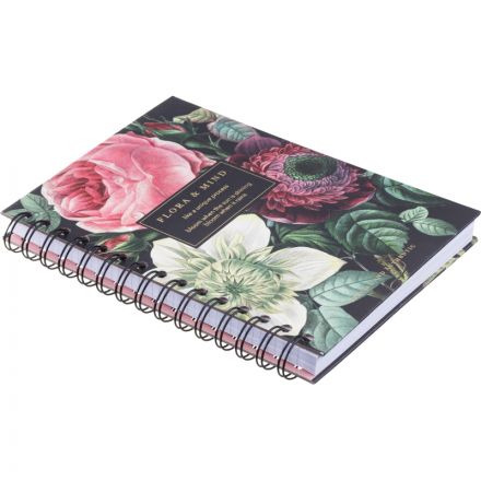 Тетрадь общая, BS, А5, 120л., клетка, твердый, спираль. Flora, букет N4203