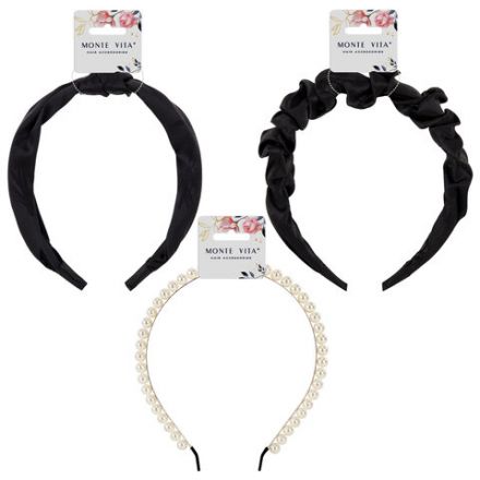 Ободок для волос, ширина 2 / 3 / 3 см АССОРТИ 2, MONTE VITA (МОНТЕ ВИТА), 457124