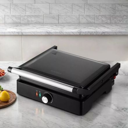 Электрогриль KITFORT KT-3662, 2000 Вт, фиксированные панели, регулировка температуры, серебро/черный, КТ-3662 Электрогриль KITFORT KT-3662, 2000 Вт, фиксированные панели, регулировка температуры, серебро/черный, КТ-3662