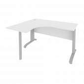 Riva Metal-L Стол криволинейный левый ПЛ.СА-3 (L) Белый/Тёмно-серый металл 1400*1200*750