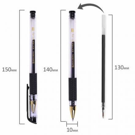 Ручка гелевая с грипом BRAUBERG "EXTRA GT GLD", ЧЕРНАЯ, стандартный узел 0,5 мм, линия 0,35 мм, 143919 Ручка гелевая с грипом BRAUBERG "EXTRA GT GLD", ЧЕРНАЯ, стандартный узел 0,5 мм, линия 0,35 мм, 143919