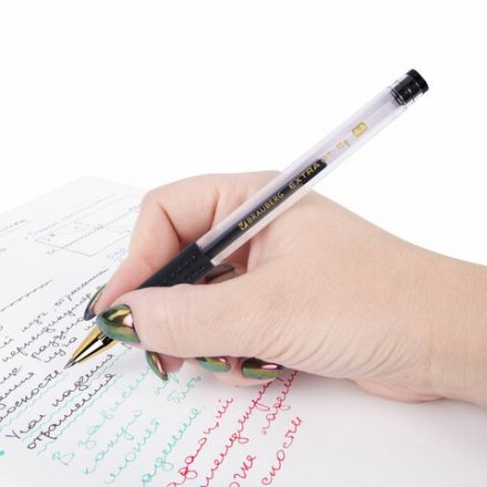 Ручка гелевая с грипом BRAUBERG "EXTRA GT GLD", ЧЕРНАЯ, стандартный узел 0,5 мм, линия 0,35 мм, 143919 Ручка гелевая с грипом BRAUBERG "EXTRA GT GLD", ЧЕРНАЯ, стандартный узел 0,5 мм, линия 0,35 мм, 143919