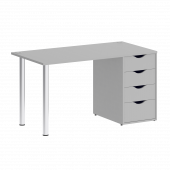 Home Office Стол письменный VR.SP-3-138.4 Серый/Хром опоры 1380*720*750