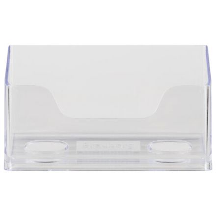 Подставка для визиток настольная BRAUBERG "CONTRACT", на 50 визиток, 100х40х65 мм, прозрачная, 232287