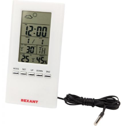 Метеостанция Rexant S3331SC комнатно-уличная с проводным датчиком