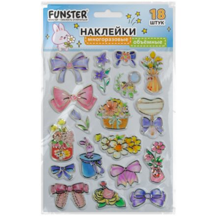 Наклейки объемные "Вдохновение", 19х15 см, ассорти 12 видов, FUNSTER (ФАНСТЕР), 666088