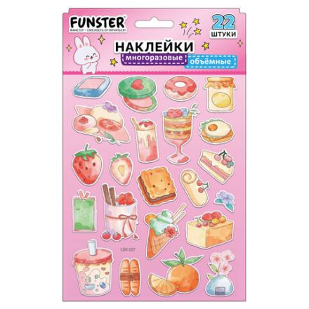 Наклейки объемные "Вдохновение", 19х15 см, ассорти 12 видов, FUNSTER (ФАНСТЕР), 666088