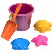 Набор для игр в песке: ведерко, совочек, 3 формочки "Морские", НОРДПЛАСТ, 44