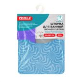 Шторка для ванной EVA, 180х180 см, кольца в комплекте, СИНЯЯ ГОЛОГРАФИЯ, PRIMILA (ПРИМИЛА), 700103