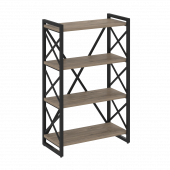 Loft Стеллаж на регулируемых опорах-4 полки VR.L-MST.O-4.8 Тиквуд тёмный/Чёрный металл 800*400*1280