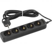 Удлинитель ЭРА UX-5e-3m-B (5р/3м/10А/с заземл/3х0,75мм2, черный)