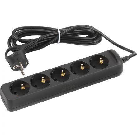 Удлинитель ЭРА UX-5e-3m-B (5р/3м/10А/с заземл/3х0,75мм2, черный)