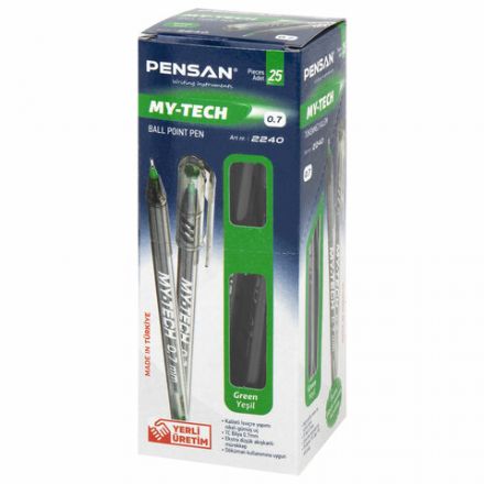 Ручка шариковая масляная PENSAN "My-Tech", ЗЕЛЕНАЯ, игольчатый узел 0,7 мм, линия 0,35 мм, 2240/25 Ручка шариковая масляная PENSAN "My-Tech", ЗЕЛЕНАЯ, игольчатый узел 0,7 мм, линия 0,35 мм, 2240/25