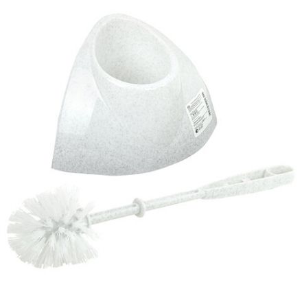 Ершик для унитаза с подставкой, угловой, "Блеск", белый мрамор, IDEA, М 5012