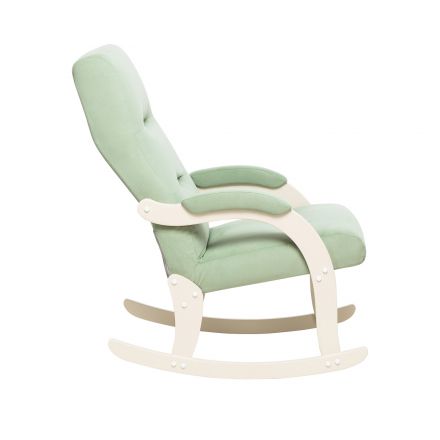 Кресло-качалка Leset Дэми, Слоновая кость, V14 бирюзовый, Ткань Велюр