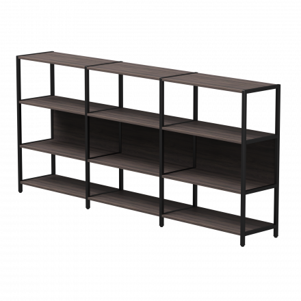 Набор стеллажных систем №3 Everprof EVO 2440x385x1120 Дуб Пасадена/Черный