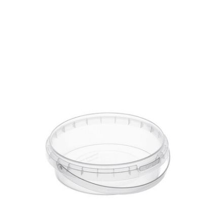 Банка с крышкой 285 мл, пластиковая под пресервы, с контрольным замком, диаметр 122 мм, ВЗЛП, 1213КП